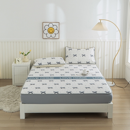  卢赛尔2025新款凉感丝提花凉席床笠款 蝴蝶结