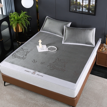 91家纺网 家纺一手货源 找家纺 四川牛皮席 2025新款冰丝冰藤刺绣款凉席 1