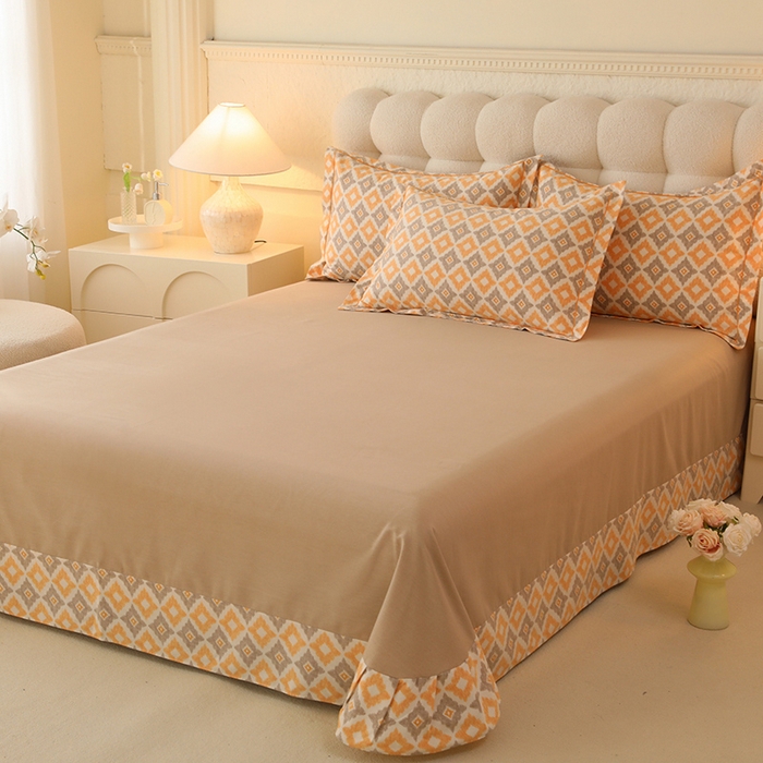 91家纺网 家纺一手货源 找家纺 幸嘉轩 2025新款全棉喷气加厚磨毛单被套 卡布奇诺