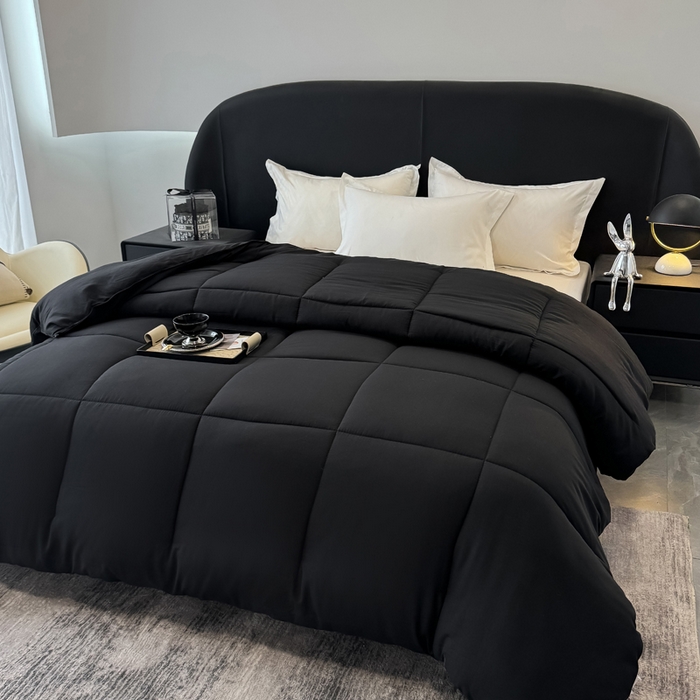 91家纺网 家纺一手货源 找家纺 畅销被业 2025新款磨毛四季被系列 磨毛-黑色