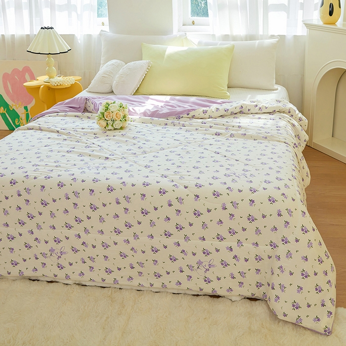 91家纺网 家纺一手货源 找家纺 梦恬佳 2025新款A类水洗皱皱棉夏凉被 撞进晚风