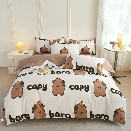 91家纺网 家纺一手货源 找家纺 爱诗诺2025加厚生态棉磨毛四件套高克重植物羊绒四件套大量现货巴拉