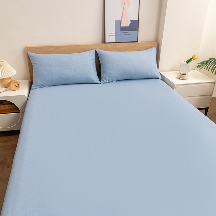 91家纺网 家纺一手货源 找家纺 2025新款老粗布床单老粗布凉席系列-凉席 浅蓝