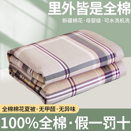 （自己工厂 有网销大热款 网销帮推可合作优惠）2025新款全棉夏被空调被夏凉被纯棉夏季儿童棉花薄被子 维克多