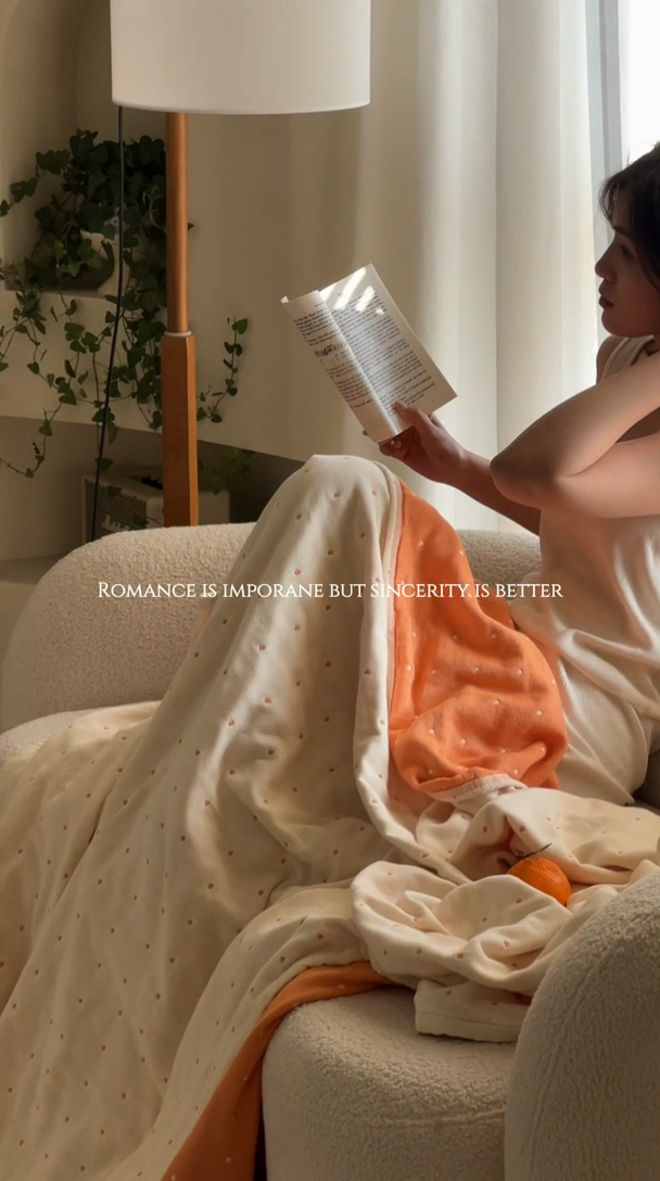 91家纺网 家纺一手货源 找家纺 雯雨2025新款A类全棉四层爱心刺绣纱布毛巾被 爱心白+橙色