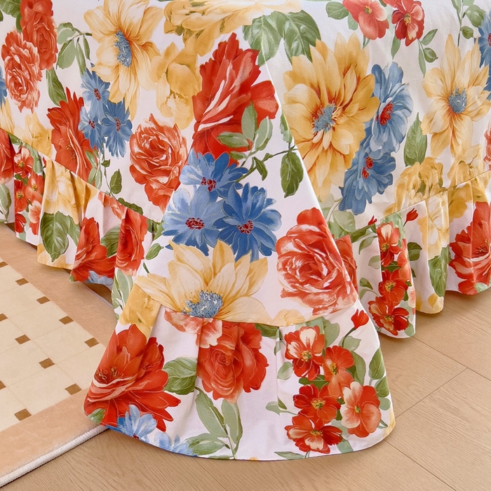 91家纺网 家纺一手货源 找家纺 2025新款全棉花边款床单 锦绣年华