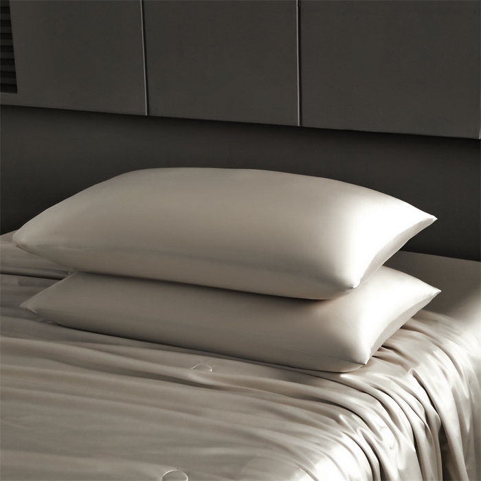 91家纺网 家纺一手货源 找家纺 雯豆家纺 2025夏季新品锦纶+氨纶高档冰丝凉感夏被空调被7A抗菌薄被芯 冰芙绸夏被-奢华槟