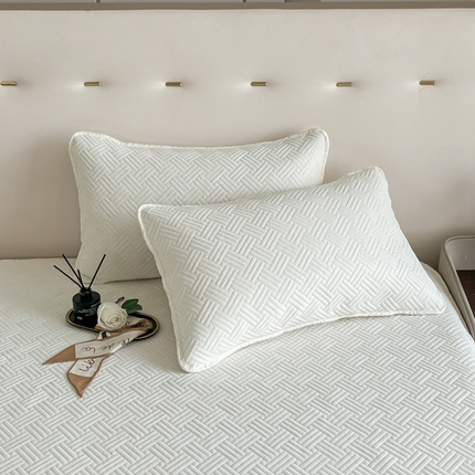 91家纺网 家纺一手货源 找家纺 （总）梵克保罗 2025新款凉感丝床笠饼干系列凉席枕套