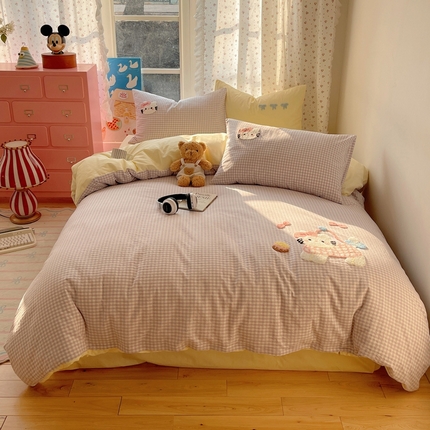 91家纺网 家纺一手货源 找家纺 （总）桃子家居2025新款A类纯棉色织水洗棉毛巾绣猫咪混搭奶油奶瓶元气猫咪