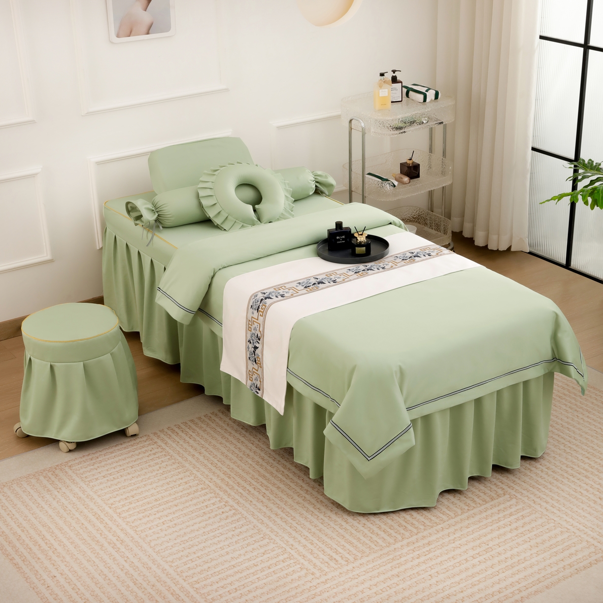 91家纺网 家纺一手货源 找家纺 （总）千姿坊美 容床罩 2025新款永恒美 容床四件套