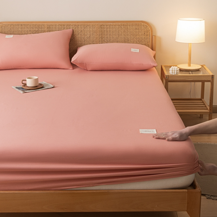 91家纺网 家纺一手货源 找家纺 梵克保罗 2025新款亲肤舒适全棉13372喷气纯色单枕套 香妃粉