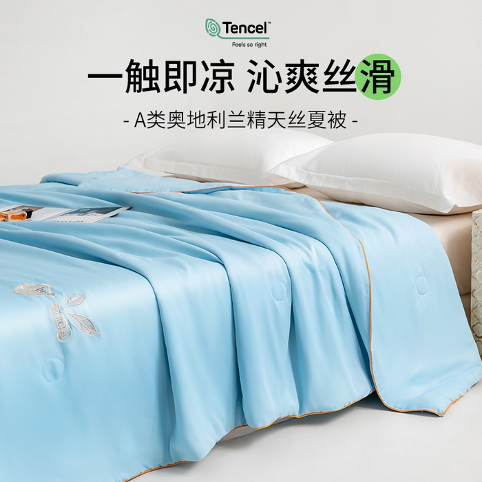 91家纺网 家纺一手货源 找家纺 （总）眠多宝 2025新款奥地利兰精天丝刺绣夏被空调被