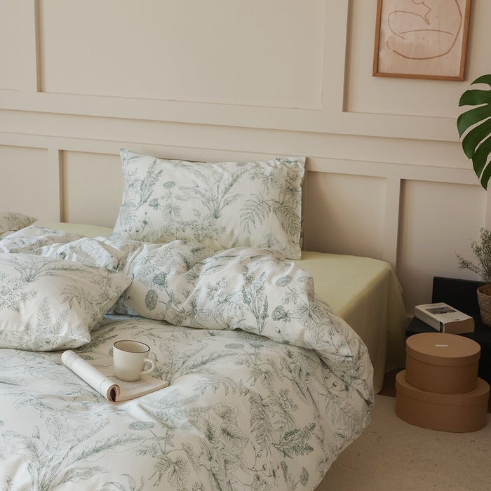 91家纺网 家纺一手货源 找家纺 棉眠 2025新款春夏花间牧歌田园系列四件套 仲夏雨夜