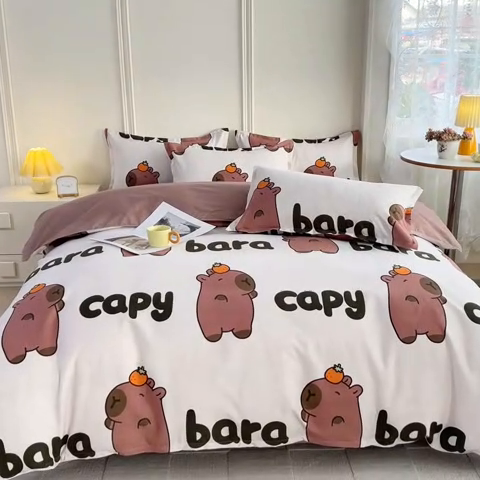 91家纺网 家纺一手货源 找家纺 爱诗诺2025加厚生态棉磨毛四件套高克重植物羊绒四件套大量现货巴拉