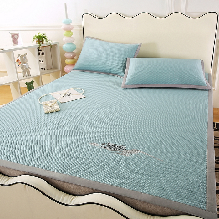 91家纺网 家纺一手货源 找家纺 四川牛皮席 2025新款凉感丝凉豆豆席三件套 1