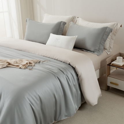 91家纺网 家纺一手货源 找家纺 （总）121  2025新款60s支进口兰精天丝四件套-秋风QIUFENG系列（场景二）