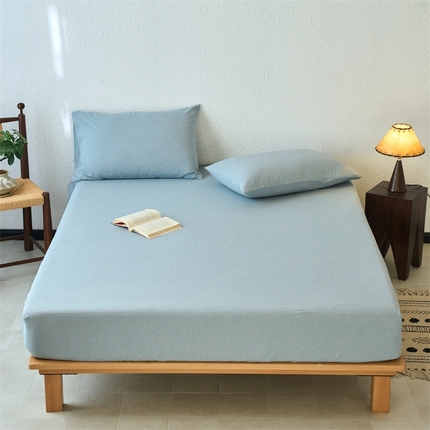 91家纺网 家纺一手货源 找家纺 （总）兰紫橙新款全棉色织全棉纯色水洗棉床笠		 		