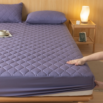 梵克保罗 2025新款纯色加棉防水大豆纤维床笠 神秘紫