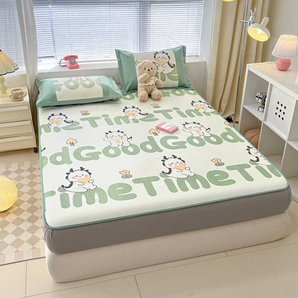 91家纺网 家纺一手货源 找家纺 （总）鑫琪莱家纺 2025新款数码印花加密冰藤凉席三件套