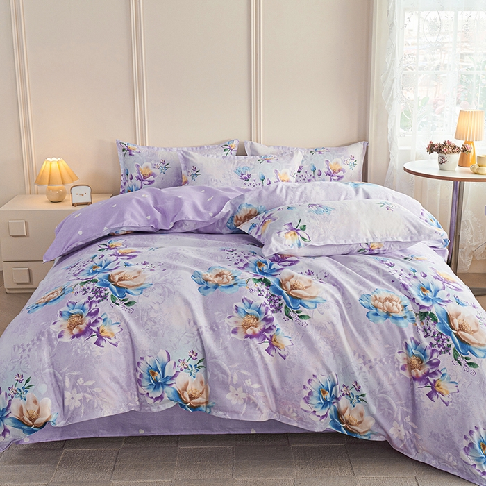 91家纺网 家纺一手货源 找家纺 爱诗诺2025加厚生态棉磨毛四件套高克重植物羊绒四件套大量现货仲夏花梦