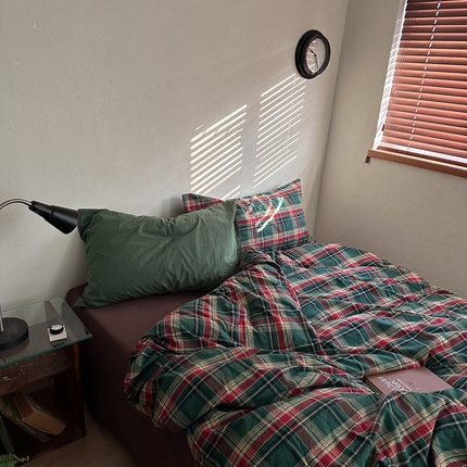 91家纺网 家纺一手货源 找家纺 （总）恋恋三季2025新款春季全棉色织格子混搭四件套- 奥尔松木屋咖