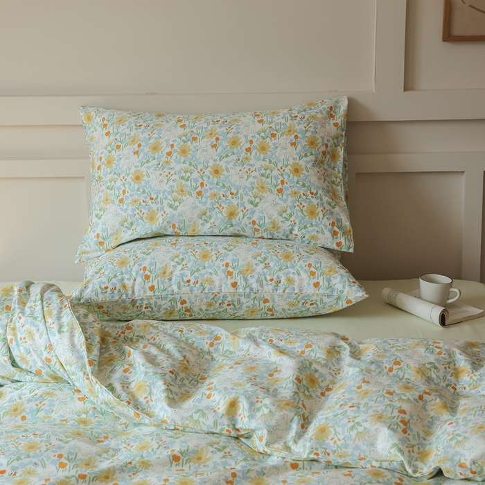 91家纺网 家纺一手货源 找家纺 棉眠 2025新款春夏花间牧歌田园系列四件套 花间牧歌