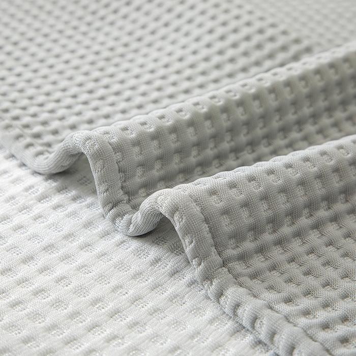 91家纺网 家纺一手货源 找家纺 沐沐家纺 2026新款冰豆豆华夫格沙发巾 灰色