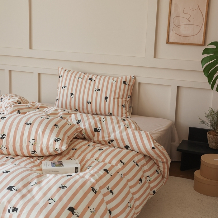 91家纺网 家纺一手货源 找家纺 棉眠 2025新款春夏花间牧歌田园系列四件套 胖达