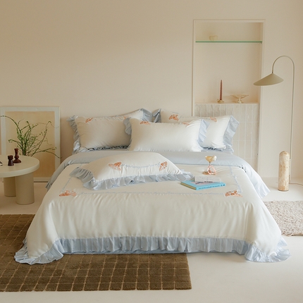 91家纺网 家纺一手货源 找家纺 （总）简纯主义 2025新款兰精天丝刺绣四件套