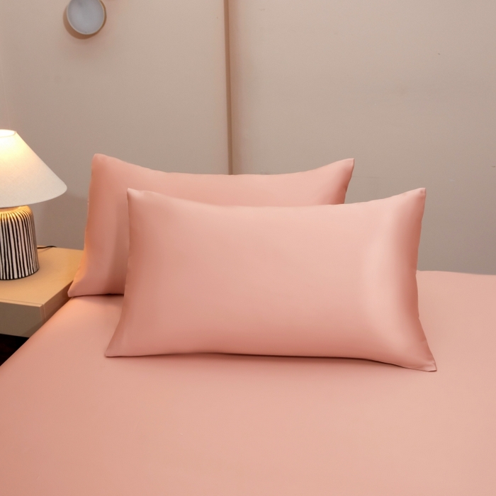 91家纺网 家纺一手货源 找家纺 梵克保罗 2025新款100支50双股全棉单品床笠 50双股-桃子粉