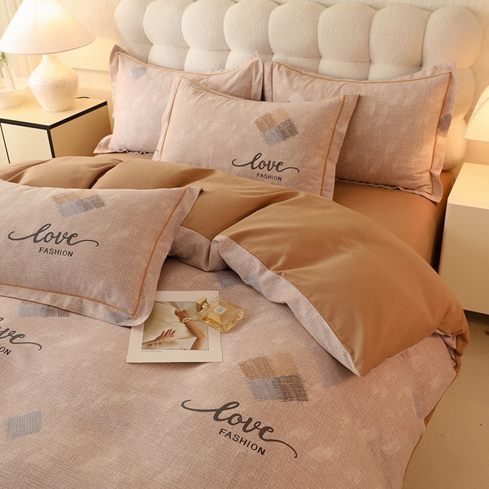 91家纺网 家纺一手货源 找家纺 幸嘉轩 2025新款全棉喷气加厚磨毛单被套 芬德拉-棕