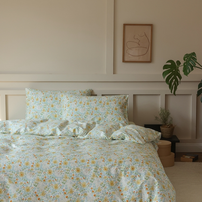 91家纺网 家纺一手货源 找家纺 棉眠 2025新款春夏花间牧歌田园系列四件套 花间牧歌