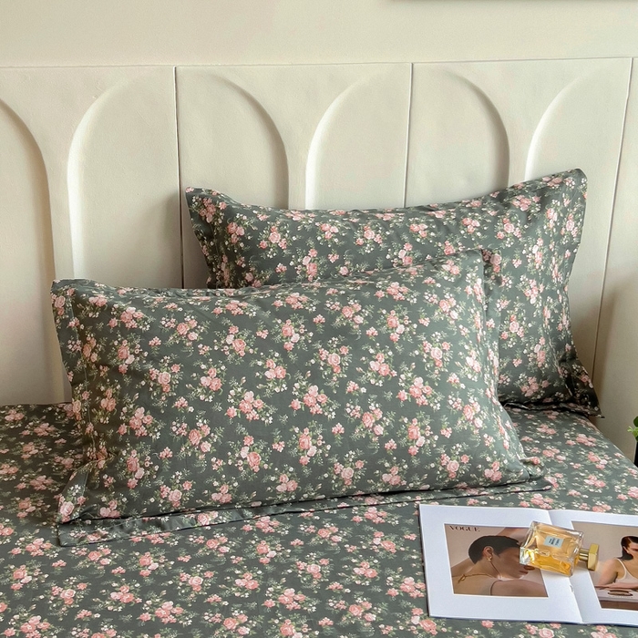 91家纺网 家纺一手货源 找家纺 2025新款全棉花边款床单 白兰地