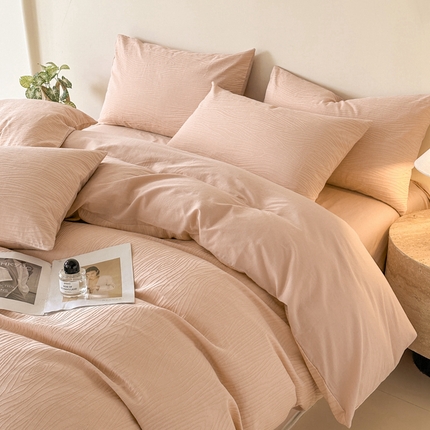 91家纺网 家纺一手货源 找家纺 （总）欣晴家纺 2025新款亲肤水洗棉简约大提花四件套