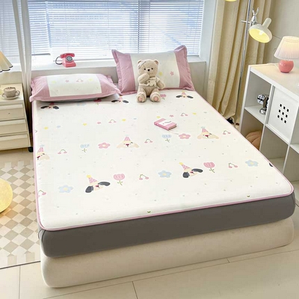 鑫琪莱家纺 2025新款数码印花加密冰藤凉席三件套 床笠款-休闲时光