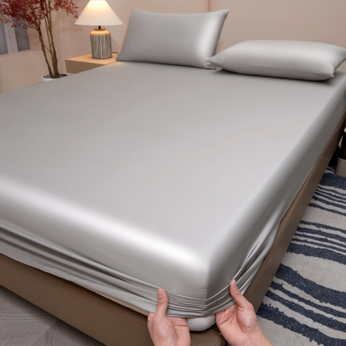 91家纺网 家纺一手货源 找家纺 梵克保罗 2025新款100支50双股全棉单品床笠 50双股-绅士灰