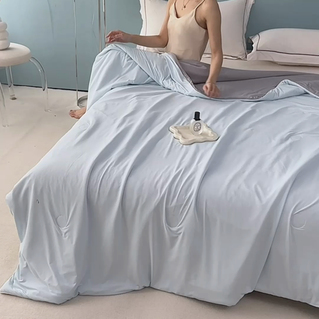 91家纺网 家纺一手货源 找家纺 （总）益多眠 2025年新款凉感丝双拼夏被夏凉被被子被芯