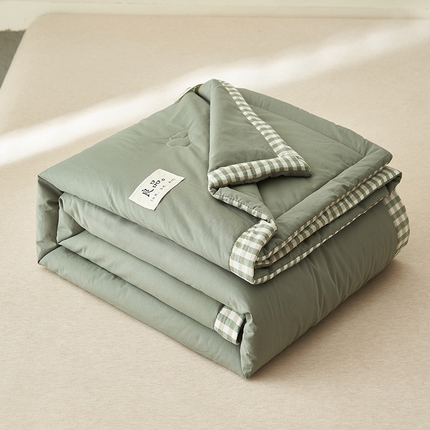 91家纺网 家纺一手货源 找家纺 （总）子由家居 2025新款水洗棉棋盘格织标大豆纤维夏被被子被芯