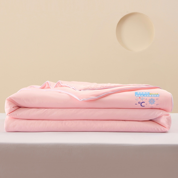 91家纺网 家纺一手货源 找家纺 优布加2025新款亲肤舒适凉感丝夏被夏凉被空调被 冰凉粉色