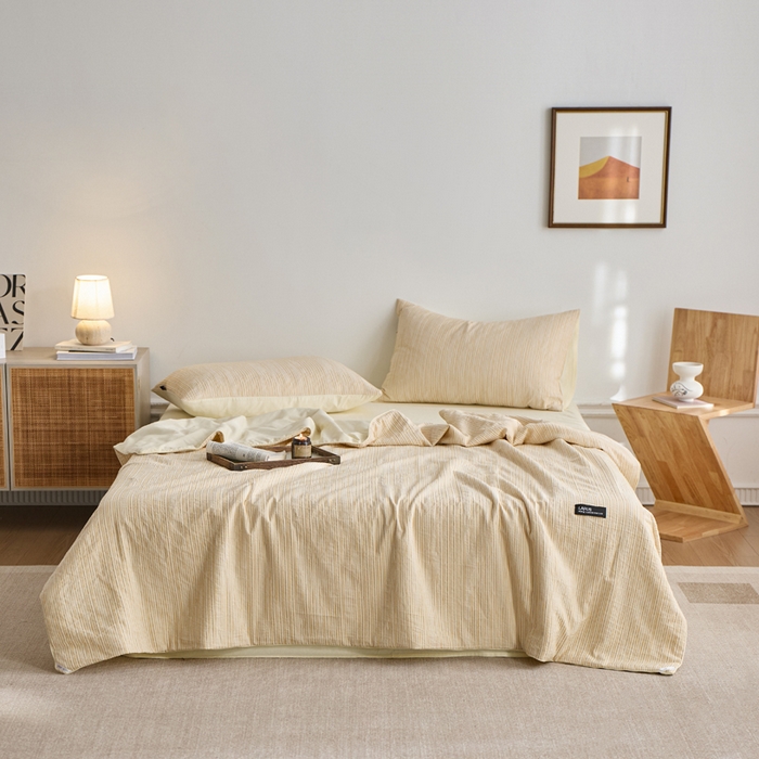 91家纺网 家纺一手货源 找家纺 2025新款原创侘寂系列全棉夏被-夏被四件套 茉系芒茶