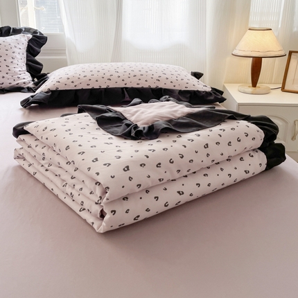 首尔家纺 2025新款双层纱夏被系列 小豹纹粉