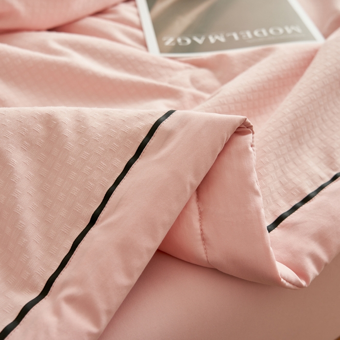 91家纺网 家纺一手货源 找家纺 子由家居 2025新款雪花棉提花大豆被被子被芯 雪花棉-浅粉