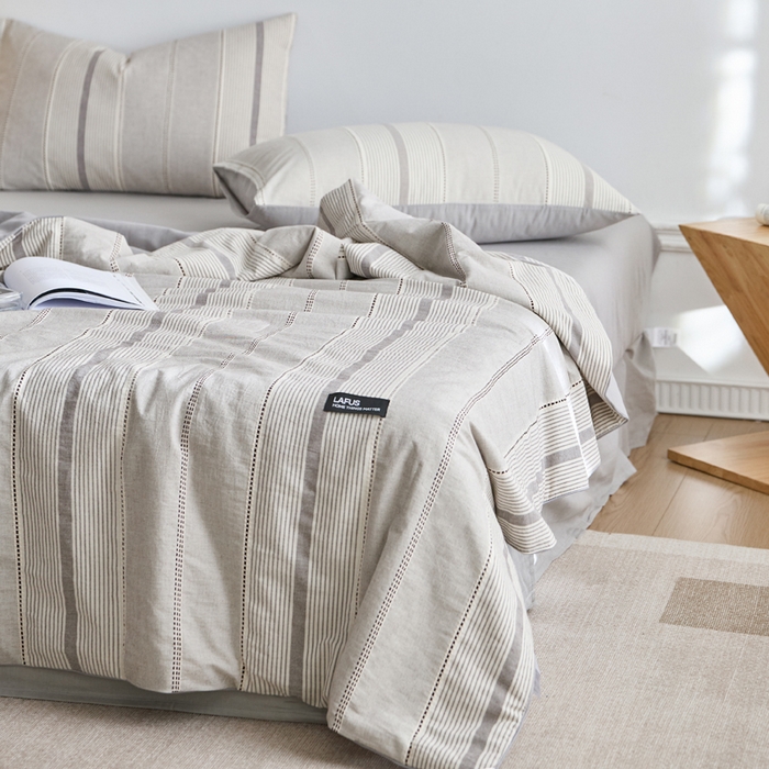 91家纺网 家纺一手货源 找家纺 2025新款原创侘寂系列全棉夏被-夏被四件套 瑞系香灰