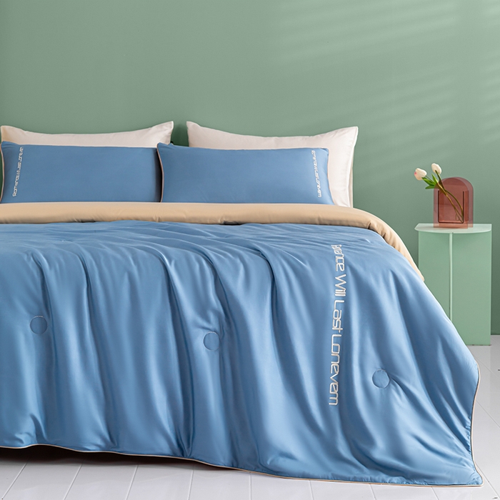 91家纺网 家纺一手货源 找家纺 （总）子由家居 2025新款水洗真丝轻奢绣花系列夏被四件套