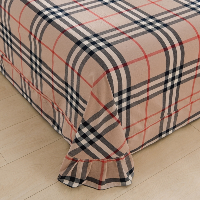 91家纺网 家纺一手货源 找家纺 润淳家居 2025新款A类全棉水洗棉四件套三件套 巴宝莉小格