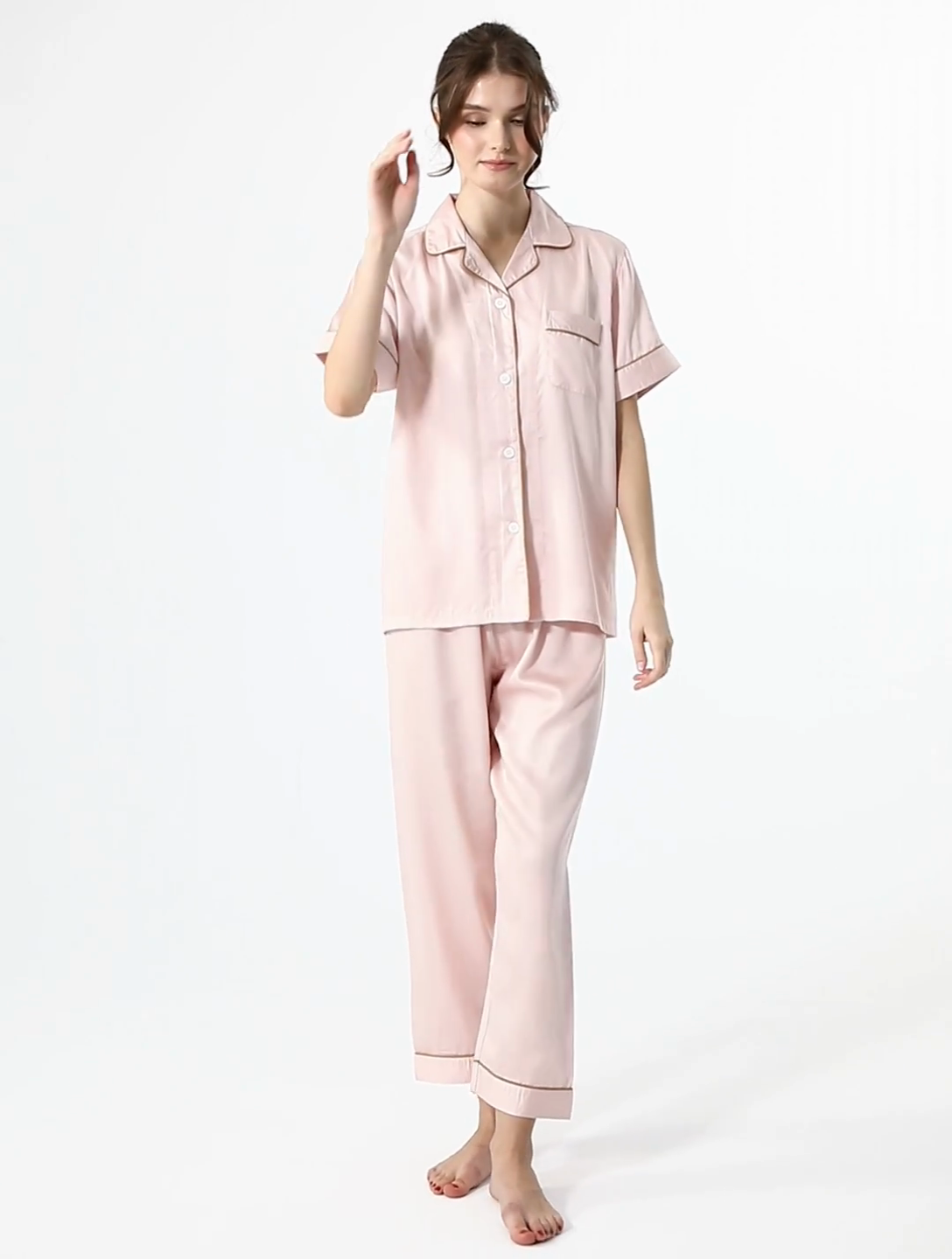 91家纺网 家纺一手货源 找家纺 欧夏家纺 2025新款莱赛尔天丝睡衣家居服 清雅玉