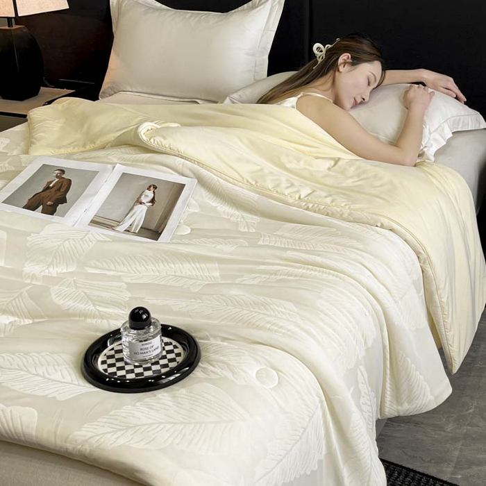 91家纺网 家纺一手货源 找家纺 （总）子由家居 2025新款凉感丝浮雕提花大豆夏被被子被芯