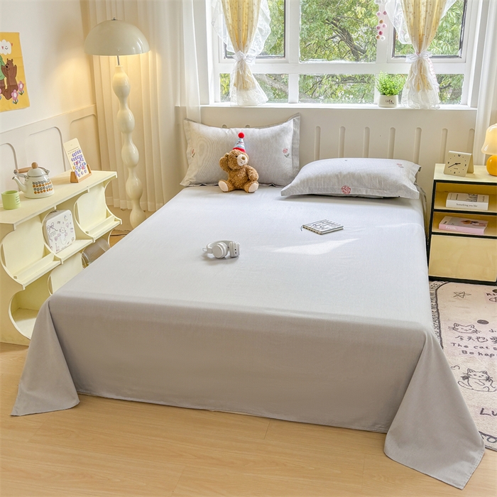 91家纺网 家纺一手货源 找家纺 大吉 2025新款100全棉纯棉喷气小清新被套四件套纯棉三件套床笠四件套单被套单枕套 法南玫瑰