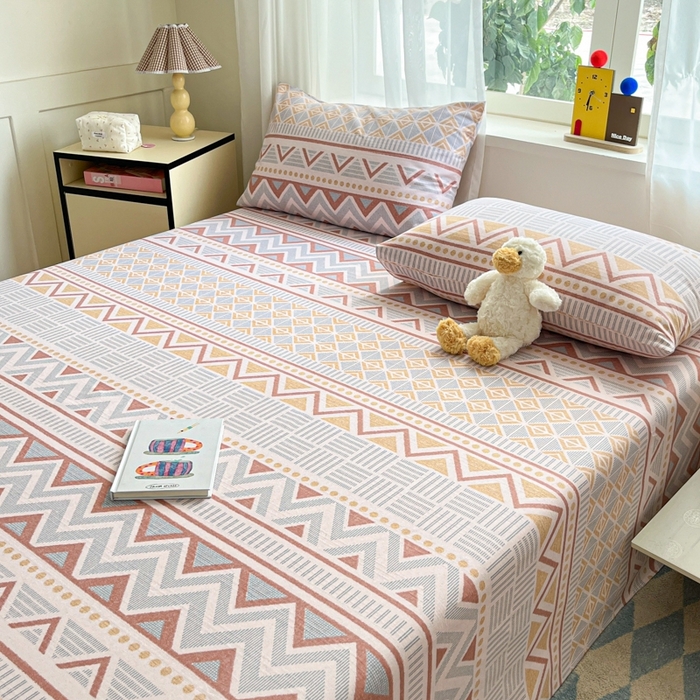 91家纺网 家纺一手货源 找家纺 莱通2025新款原棉老粗布床单 梦曼迪