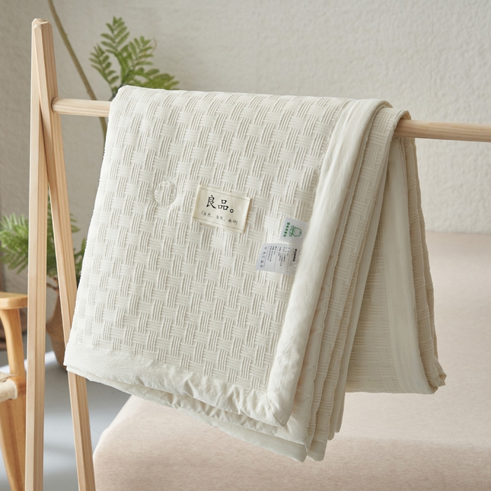 91家纺网 家纺一手货源 找家纺 子由家居 2025新款良品格大豆纤维夏被被子被芯 良品格-米白